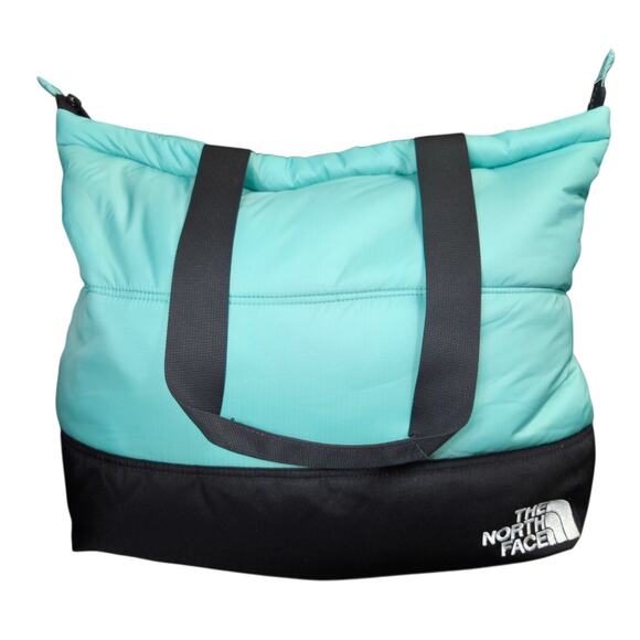 The North Face Nuptse Tote Mint‎ Green/Blue TNF Black Puffer Insulated Bag Carry - Picture 2 of 10